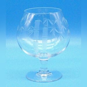 Noritake Sasaki Bamboo Etched Brandy Snifter Glass Vintage Cognac Glass 1960s